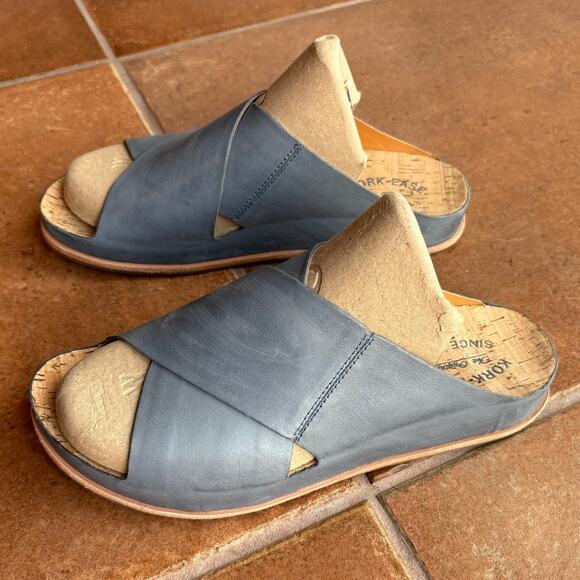 Kork-Ease Steel Blue Tutsi Cross-Band Slides Minimalist Classic Comfort size 11 - Picture 11 of 15